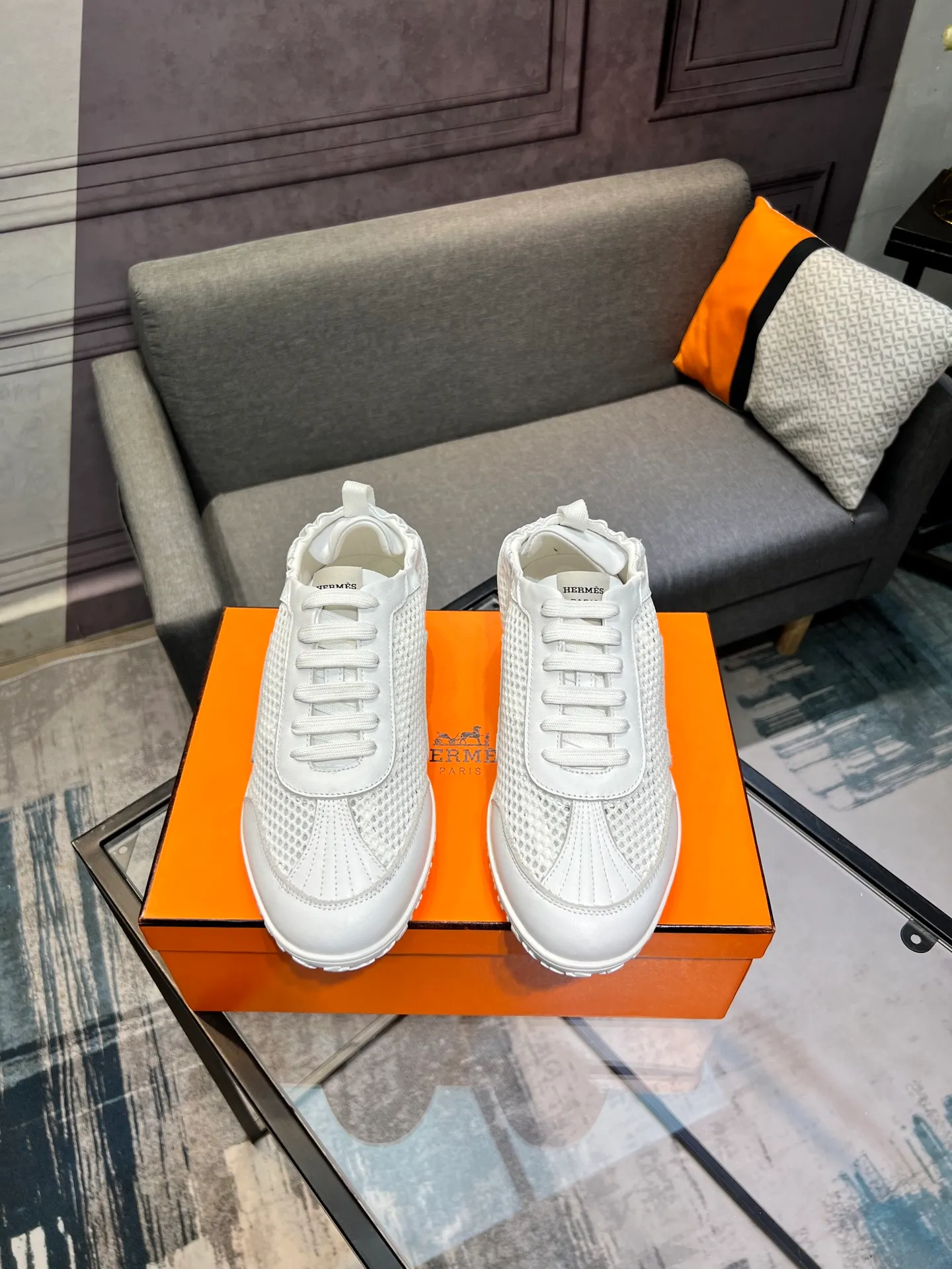 Men's shoes 💰700 [HERMES] Hermès - High-end quality original order 🔍🔍 - Upper: 🔝 cowhide suede splicing design - Inner lining: imported mixed sheepskin - Outsole: TPR foam · Rubber: two-color combined molding outsole - Super high quality control · Fine workmanship: highlighted (high-end, luxury, grade) -Size: 38-44 (45, 46, can be customized)